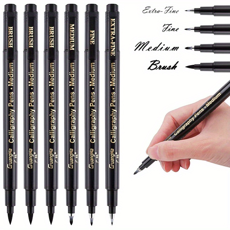 4pcs/set Calligraphy Pen Hand Lettering Art Pens Brush Ink