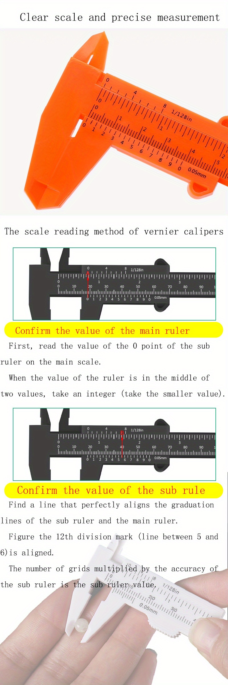 1pc plastic vernier caliper perfect student experiment measuring tool for accurate results details 1
