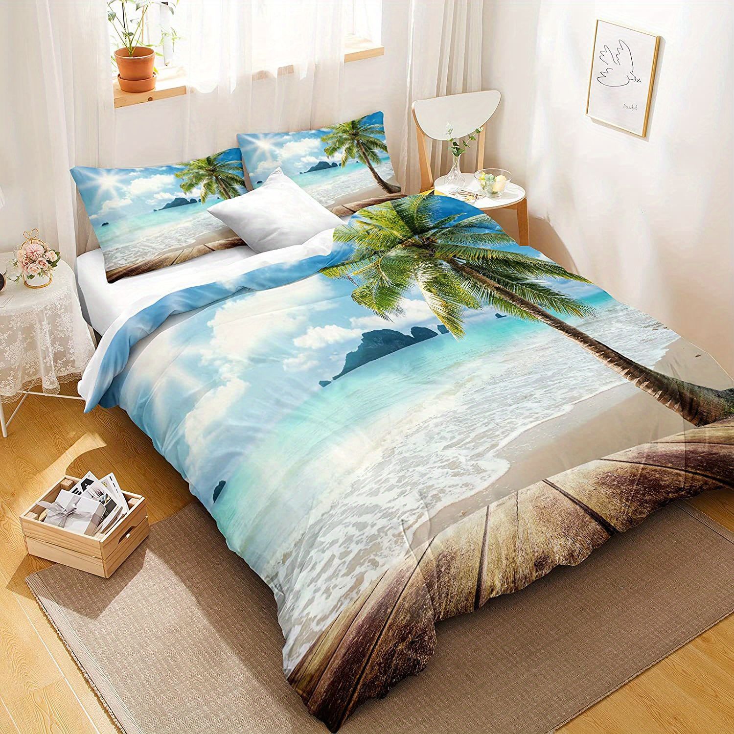 Beach Themed Duvet Cover Set (1 Duvet Cover + 1/2 - Temu Canada