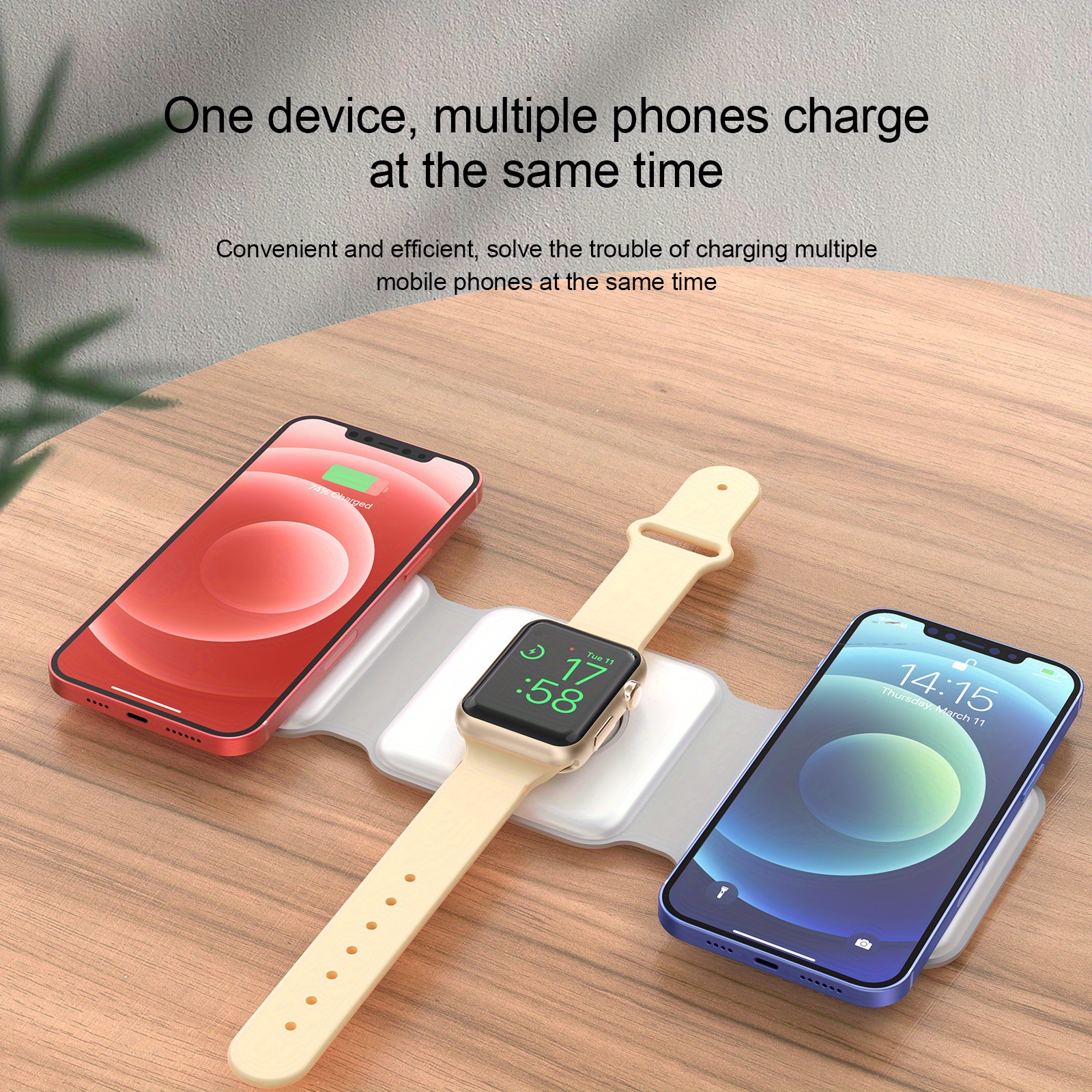 3 in 1 wireless charger for iphone magnetic foldable 3 in 1 charging station travel charger for multple devices for iphone 14 series 3 2 pro iwatch adapter included details 3