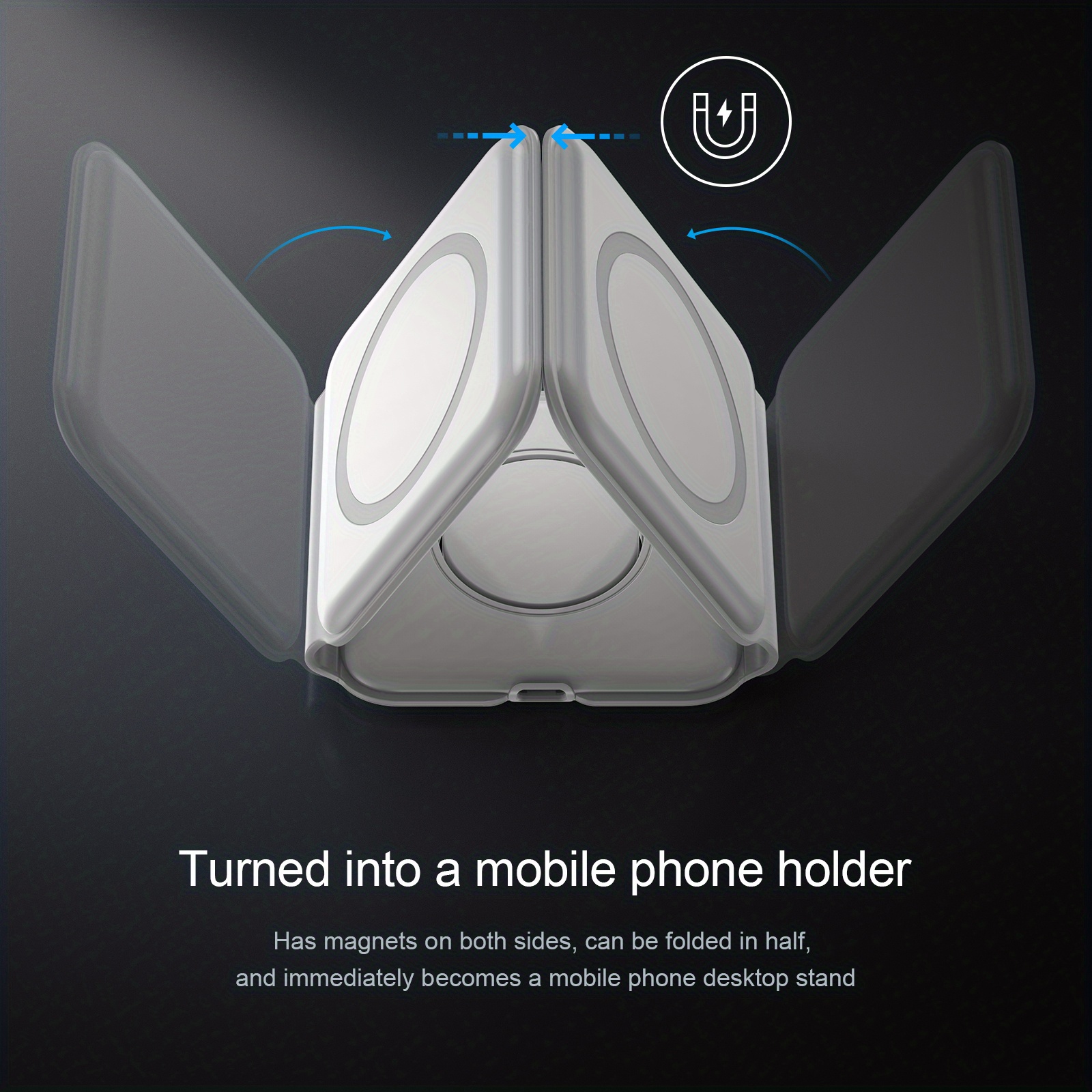 3 in 1 wireless charger for iphone magnetic foldable 3 in 1 charging station travel charger for multple devices for iphone 14 series 3 2 pro iwatch adapter included details 5