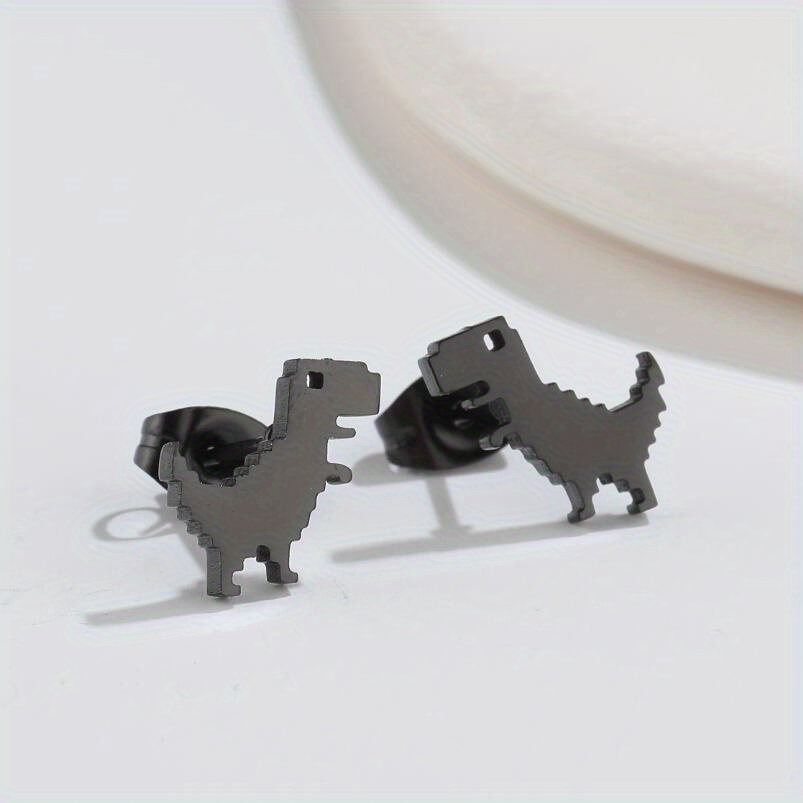 Men's Mini Dinosaur Stainless Steel Stud Earrings