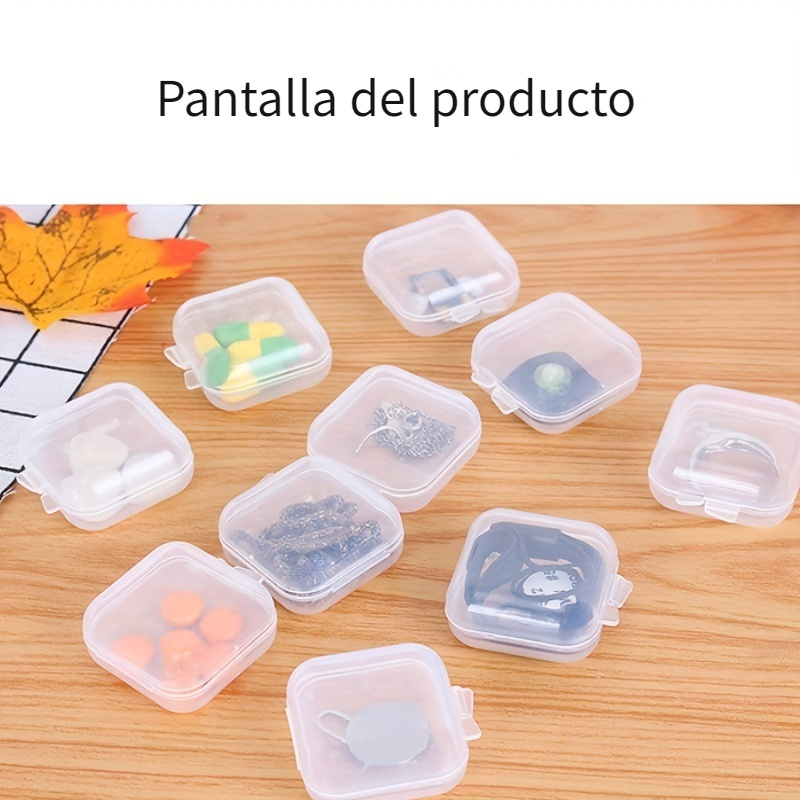 10 piezas de plástico transparente caja de almacenamiento para