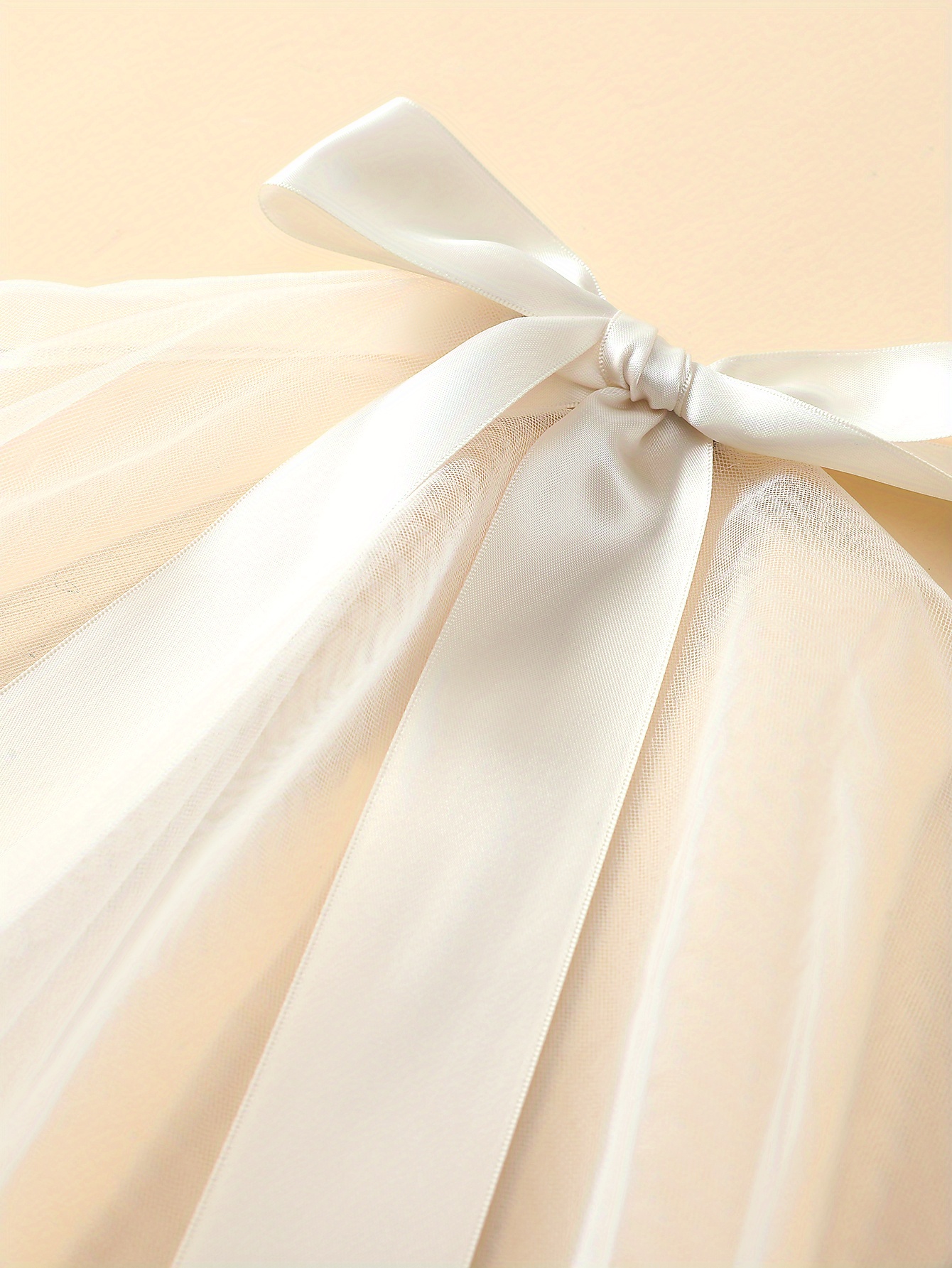 1pc Bow Head Veil White Ribbon Edge Veil with Comb Bridal Wedding Hair Accessories,Temu