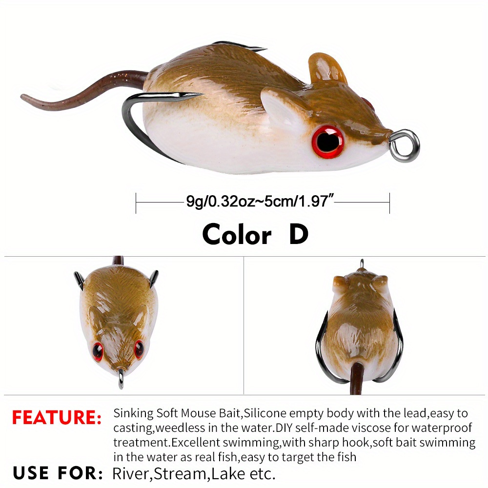 3d Mouse Fishing Lure Lifelike Design For Freshwater Fishing