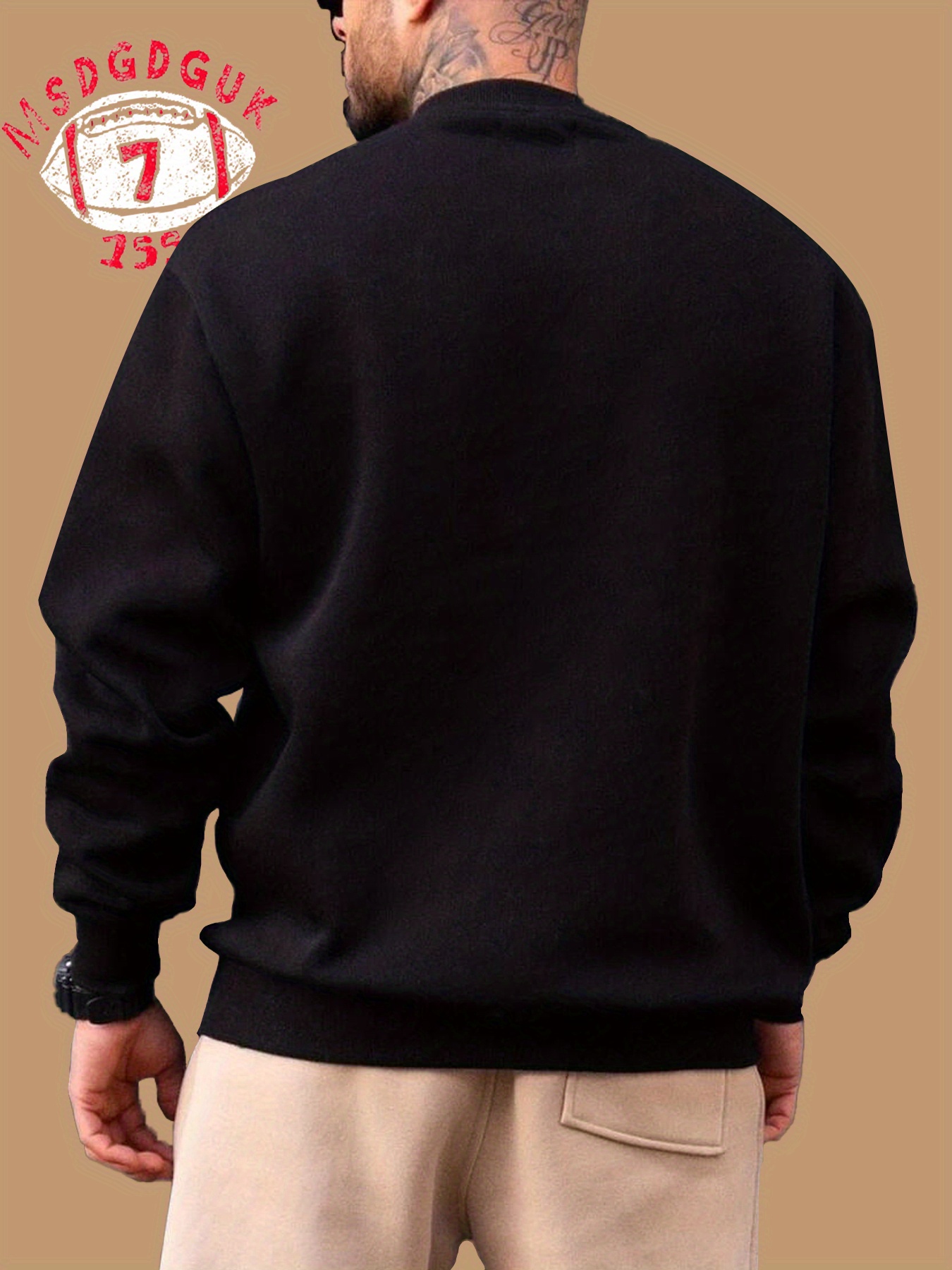 LOGO 7 Football Crewneck Sweaters for Men