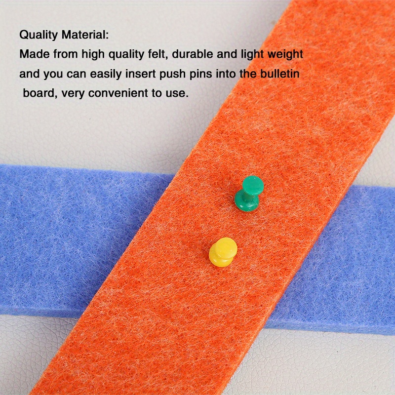 White Felt Pin Strip Set Black Self adhesive Bulletin Board Temu