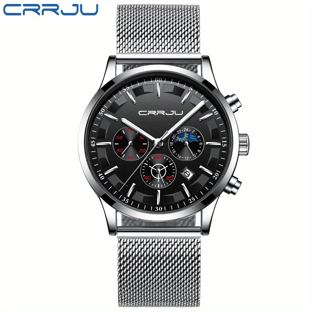 Crrju Fashion Men's Watch Chronograph Watch - Temu