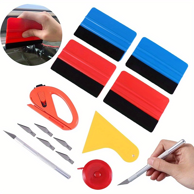 13-Piece Vehicle Wrapping Tool Kit - Includes Engraving Cutter, Vinyl  Cutter, and Triangular Scraper for Professional Car Wrapping