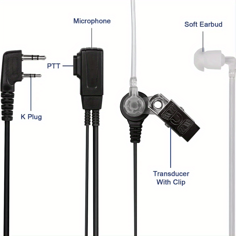 Retevis Walkie Talkie - Auriculares tácticos militares con micrófono de 2  pines, compatible con RT22 RT21 H-777 Baofeng UV-5R 888S pxton Walkie