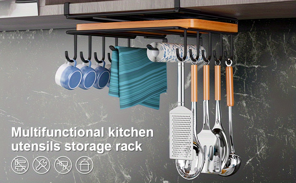 Kitchenware Storage Rack Stainless Steel Kitchen Utensil - Temu