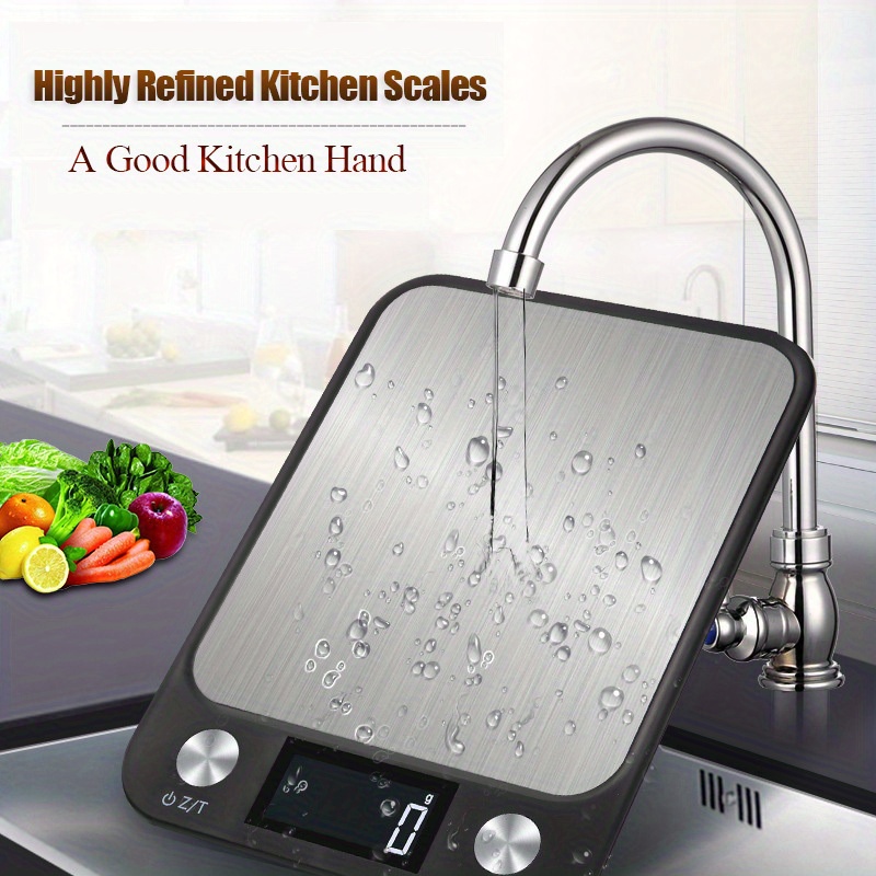 10Kg/1g Digital Kitchen Scale Electronic Weighing LCD Display Stainless  Steel Food Balance Scales Weight Machine