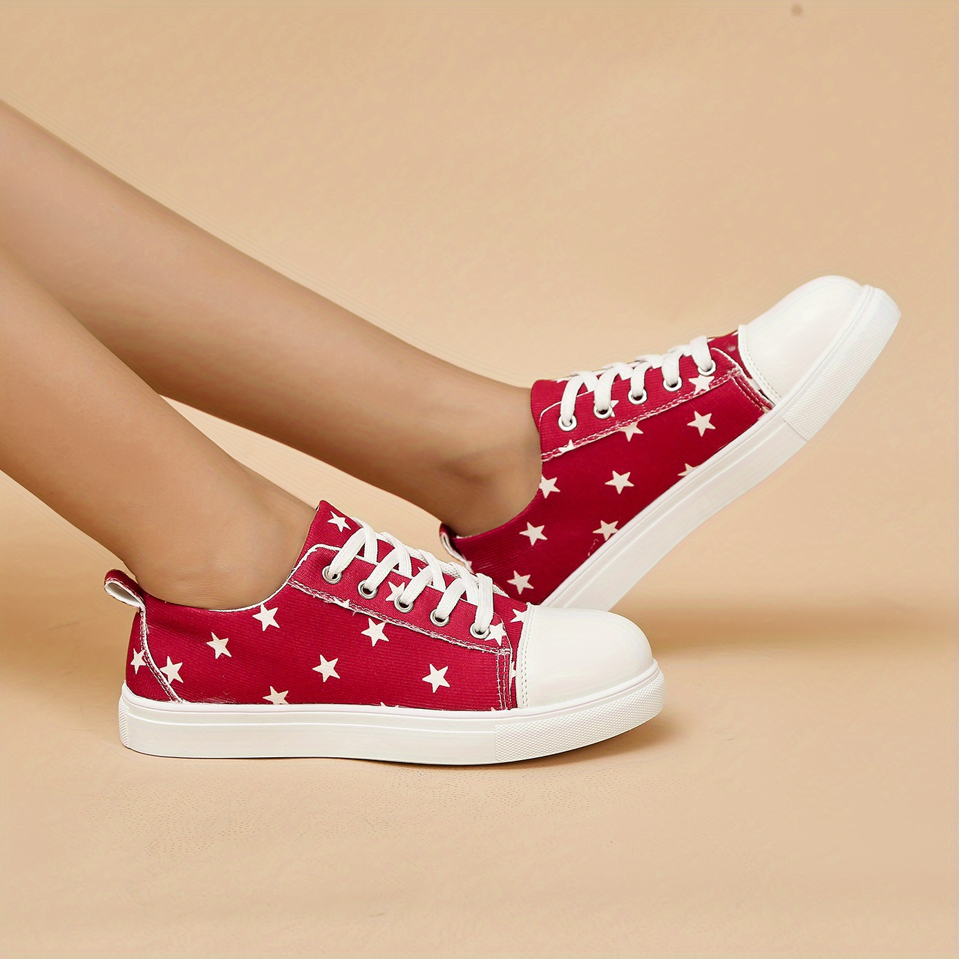 Star Pattern Lace Up Sneakers
