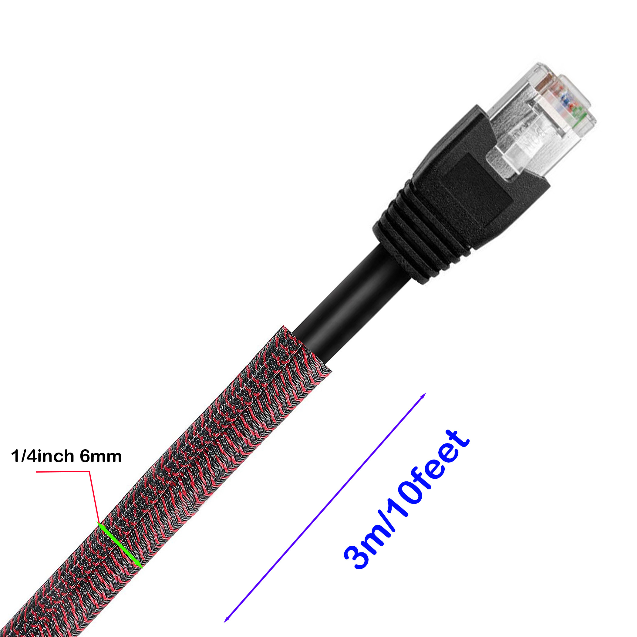 Braided Sleeve Cable Protector Flexible Self wrapping Split - Temu Canada