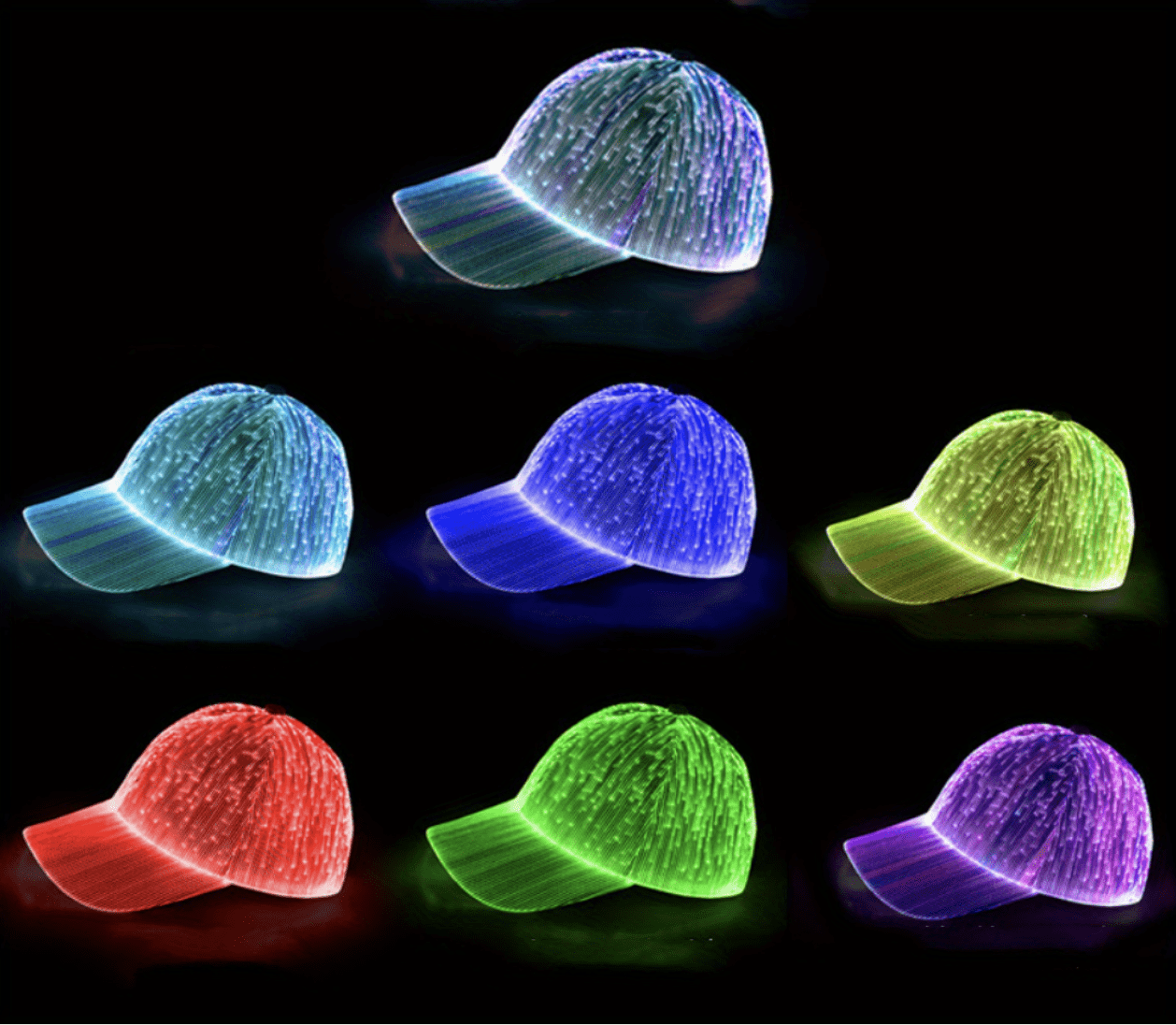 BATCAP: cappellino da baseball con luce LED ricaricabile. Nero