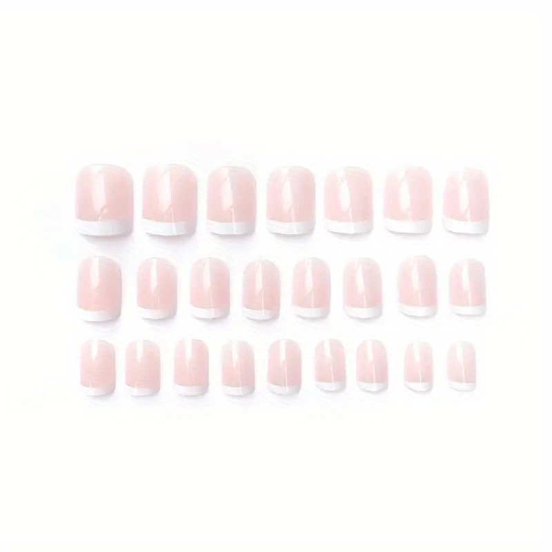 Short Press Nails Square Fake Nails Nude False Nails - Temu