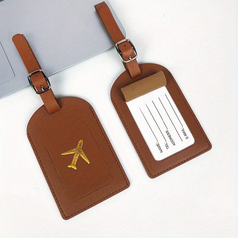 1pc PU Material Fashionable Embroidered Suitcase Luggage Tag Set