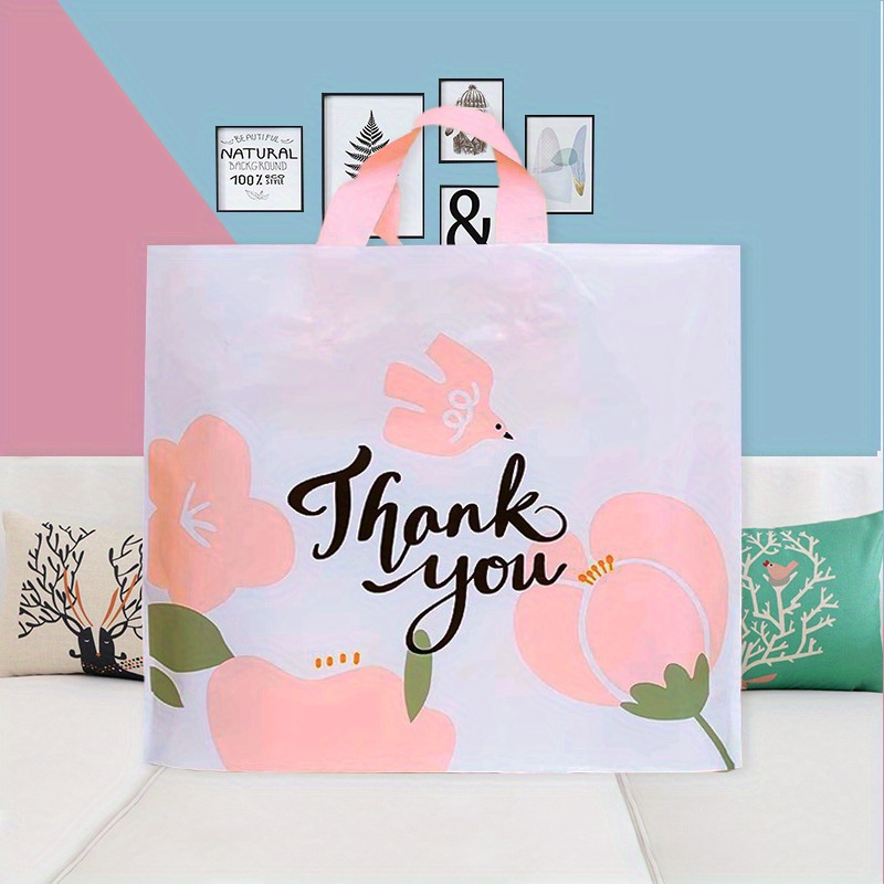 100Pcs Mini Thank You Plastic Gift Bags Wedding Candy Bags