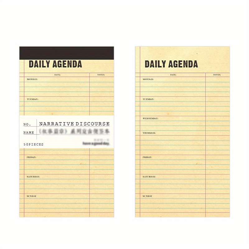50PCS Retro Bill Memo Pad Narrative Chapter Series Material Decorative Paper