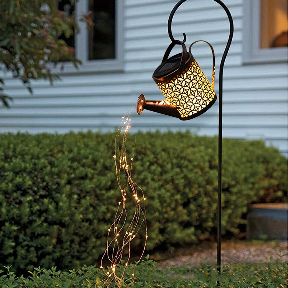 Acheter Fer forgé évider lampe métal solaire alimenté arrosoir arrose fée  lumière LED extérieur jardin étanche douche lumière
