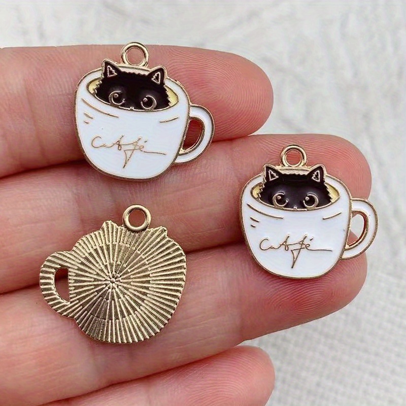 10pcs Wreath Kittens Enamel Metal Charms For Jewelry Making Cute Earring  Necklace Pendants - AliExpress