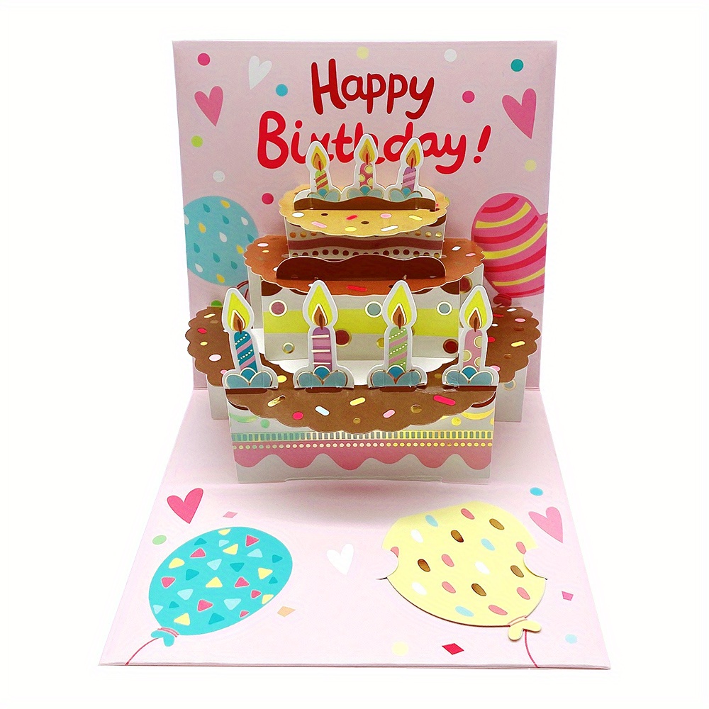 Color Changing Light Music Happy Birthday Card 3d Birthday Cake Greeting  Cards Greeting Cards,random Color | Fruugo ZA