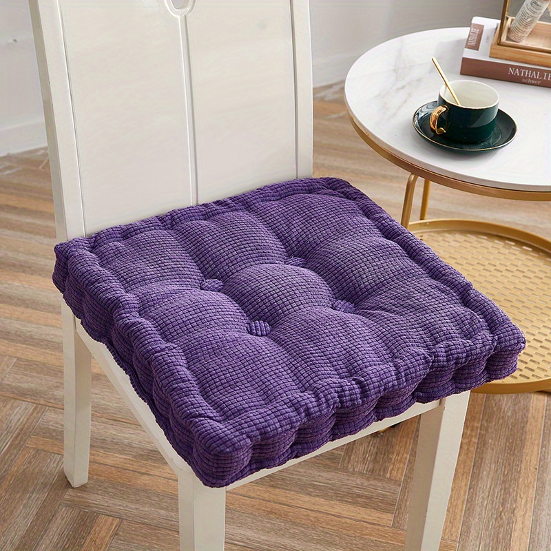 Square chair cushion with ties/ purple chair pad/ cotton seat cushions