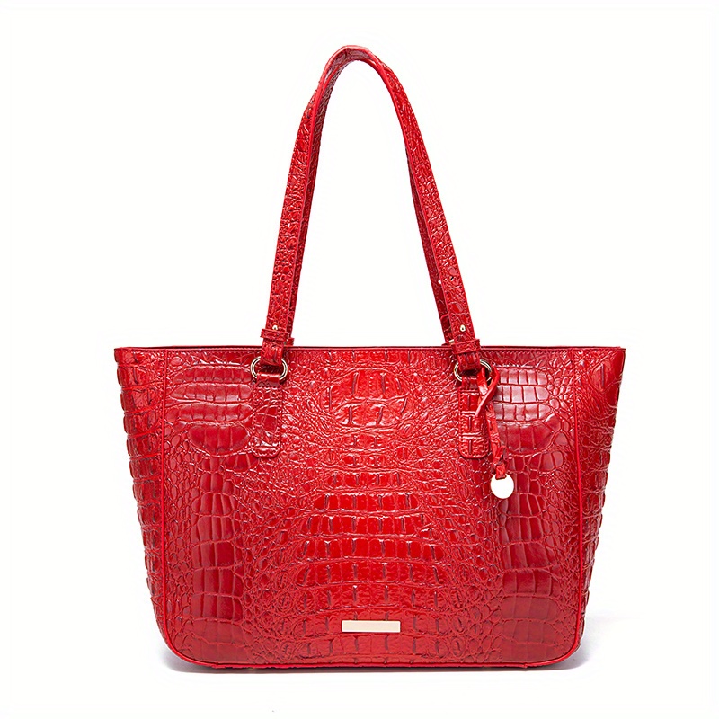 Guess Red Croco Shoulder Bag Handbag Purse  Faux leather handbag, Shoulder  bag, Patent leather handbags