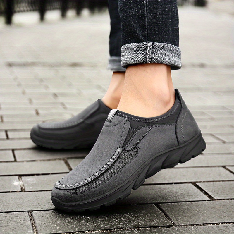 mens vintage loafers wear resistant non slip comfy casual shoes slip on walking shoes details 13