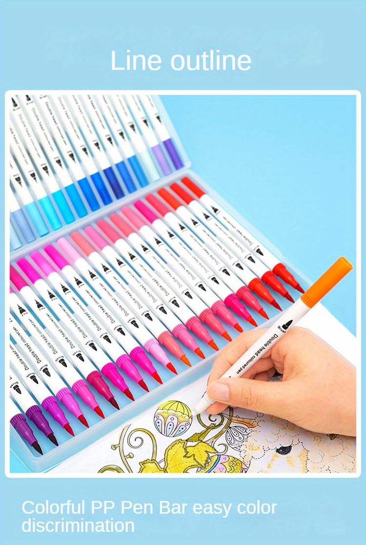 12 color Double ended Manga Art Brush Pen Set Perfect For - Temu