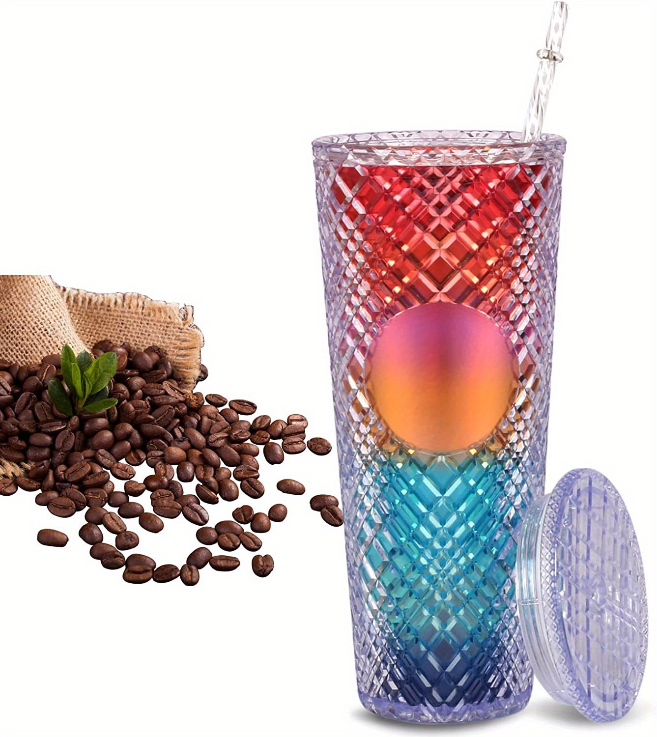 Frío reutilizable de plástico la magia de la temperatura de consumo cambian  de color tazas taza de cambio de taza de café vasos con tapa y la paja -  China Botella de