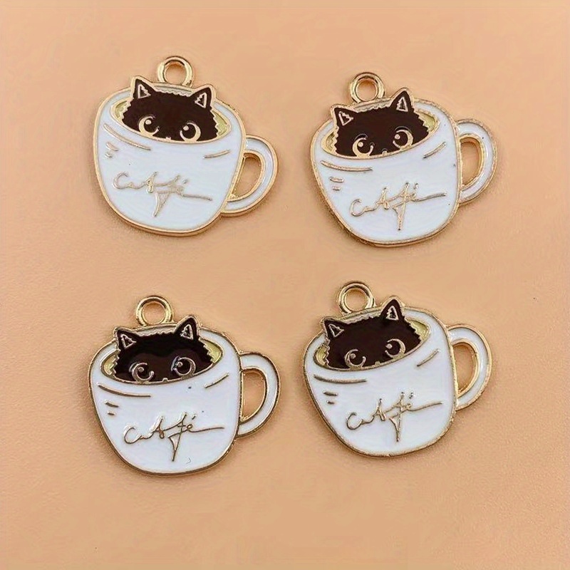 COGCHARGER 14 Pcs Cup Alloy Enamel Charms Mini Coffee Cup Charms Pendant 3D  Cup Charms for Jewelry Necklace Bracelet Earring Making Crafts