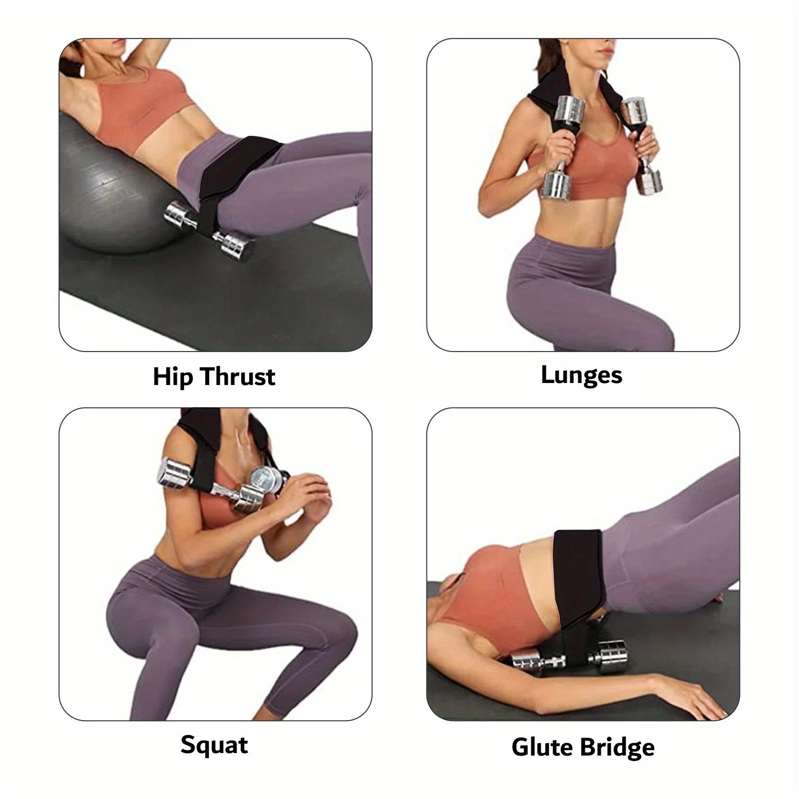 Exercise Bands Hip Thrust Belt, Adjustable Booty Belt For Hip