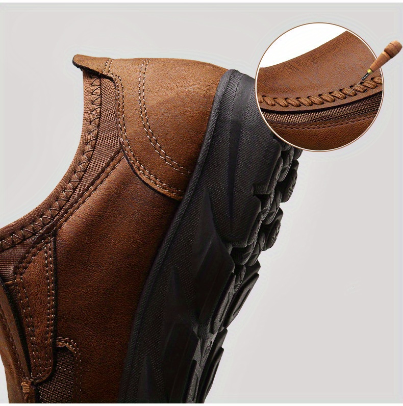 mens vintage loafers wear resistant non slip comfy casual shoes slip on walking shoes details 6