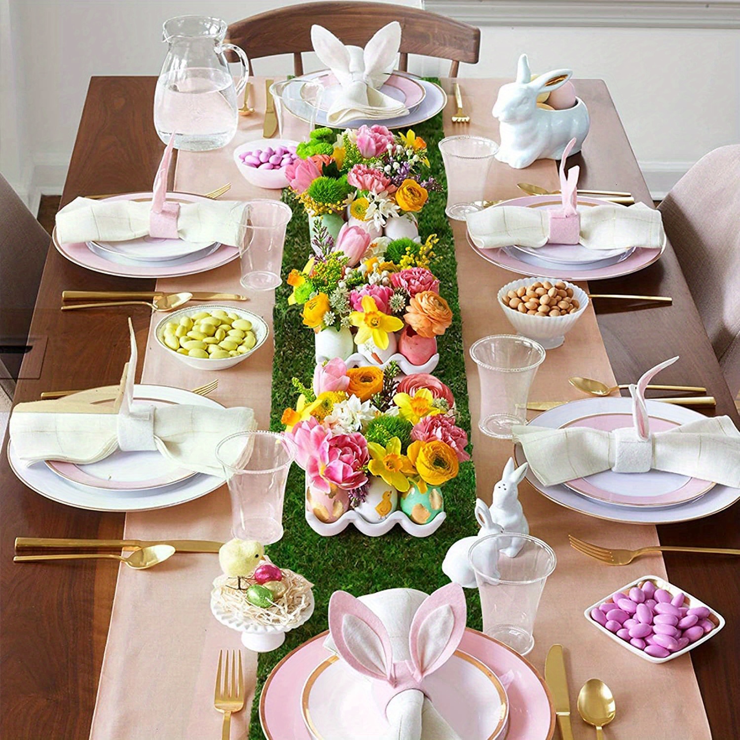 1pc, Dried Moss Table Runner 30.48x 180.34 Cm For Party Garden