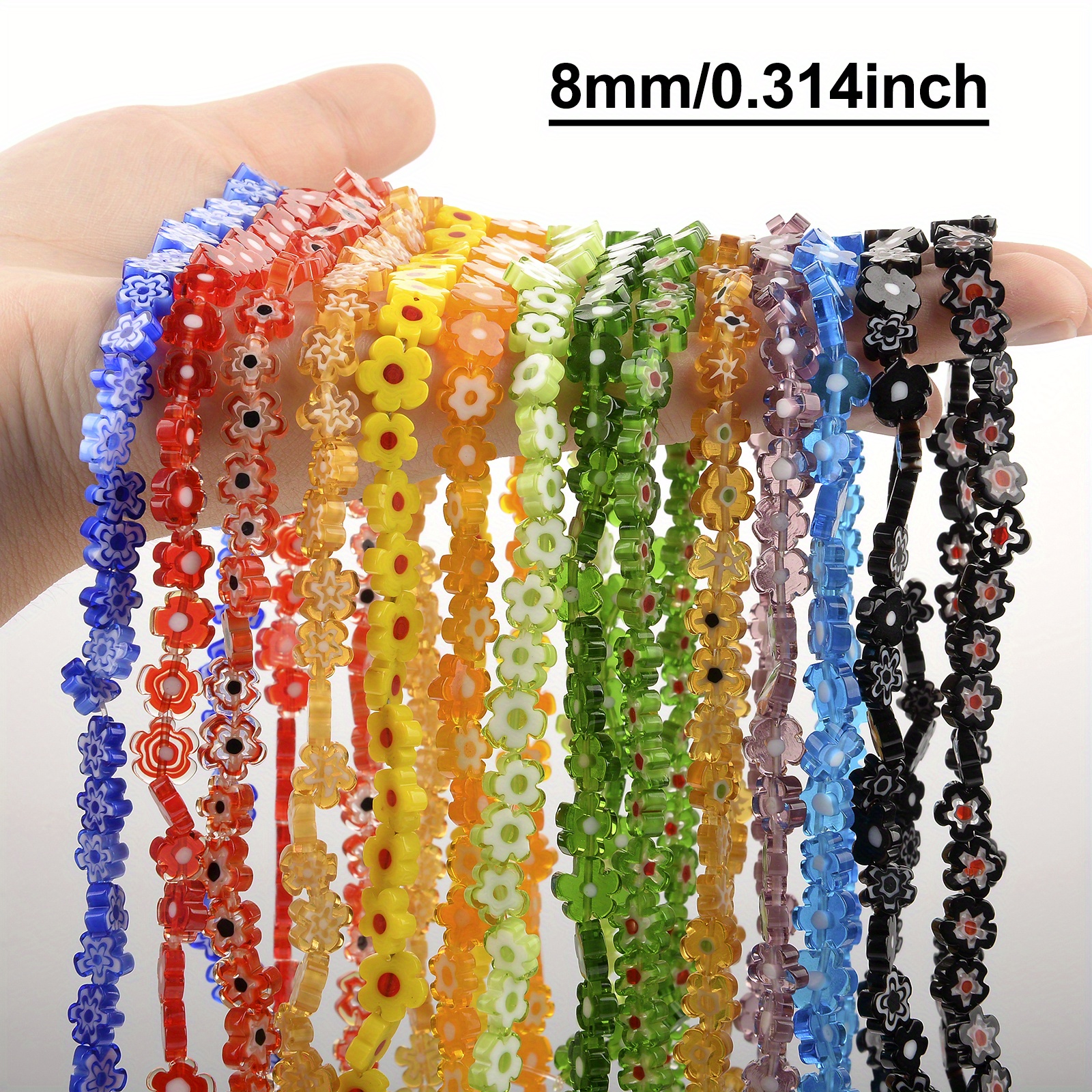 Multi color Funky Boho Irregular Flower Glass Beads Bracelet Temu