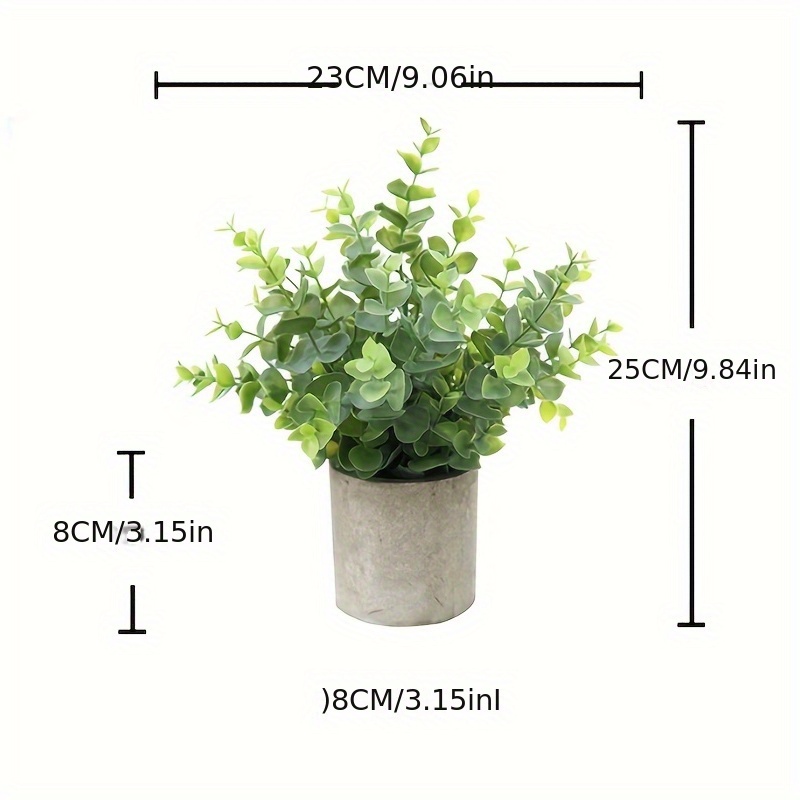 1 2 3pcs Artificial Potted Plants Mini Eucalyptus Plant Small Plastic ...