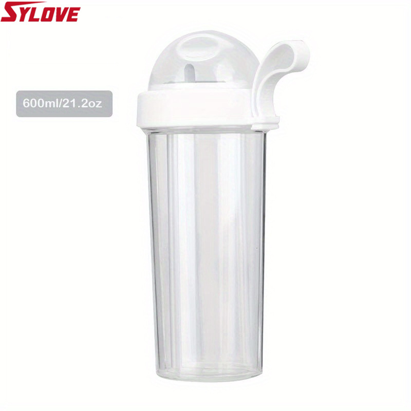 Double Drinking Cup, Double Straw Cup, Portable Dual-use Bottle, Double Drinking Cute Water Cup, Pink 600ml, Size: 420 ml