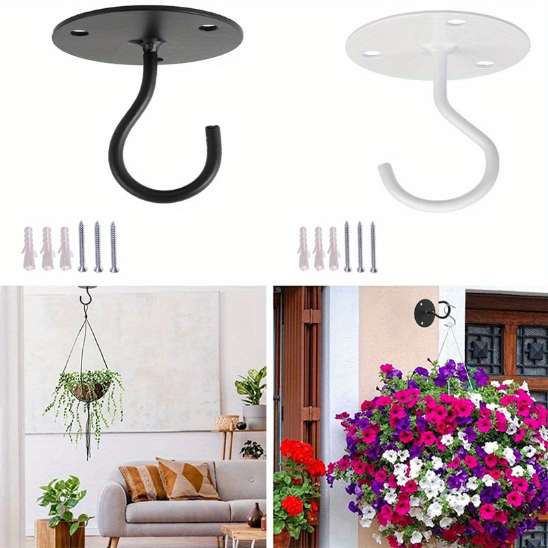 1pc Ceiling Hooks For Hanging Plants, Outdoor Wall Mount Metal Hooks, for  Hanging Bird Feeders Lanterns Wind Chimes Flower Plates Lamps Etc Outdoor De