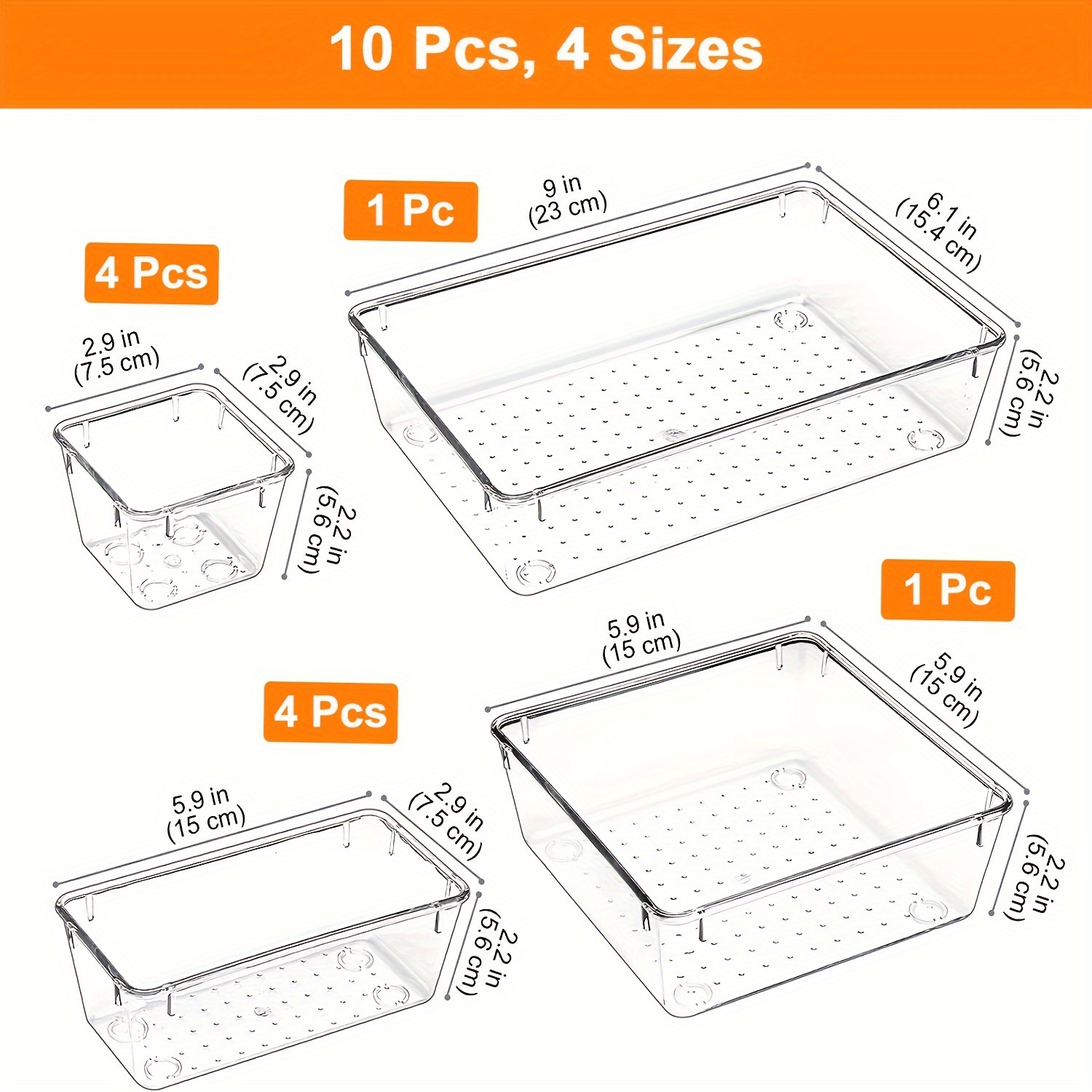 Clear Plastic Desk And Bathroom Drawer Organizer Divider - Temu