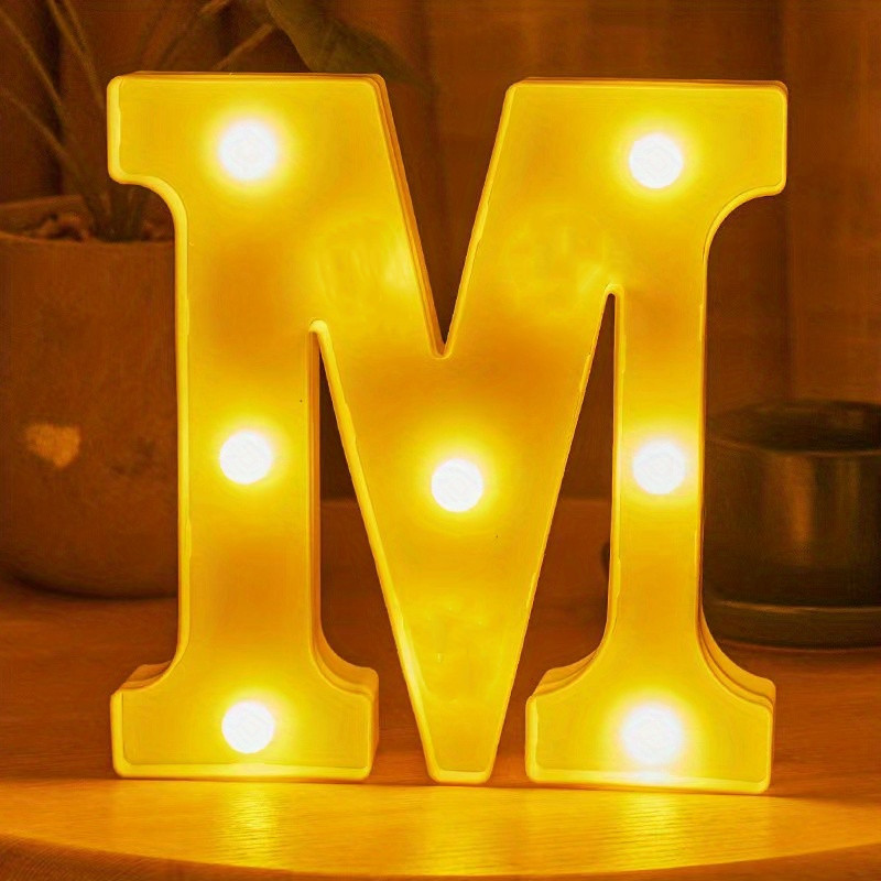 Foaky 26 letras del alfabeto con luces LED, letras que se iluminan, luces  de noche, para bodas, fiestas de cumpleaños, funcionan con baterías, luz