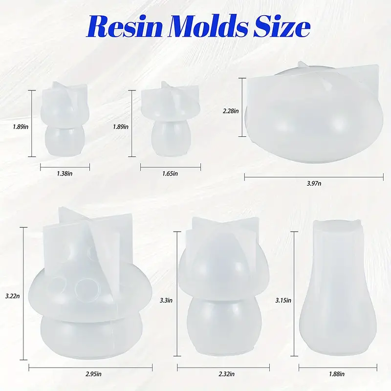 LET'S RESIN Jar Resin Molds Silicone, Mushroom Resin Jar Mold with Lid, Silicone  Molds for Epoxy Resin, Epoxy Molds Silicone for