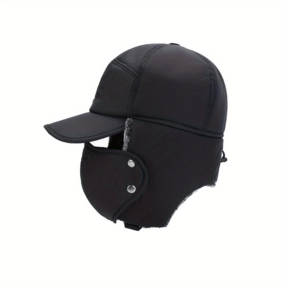 HT533 Classic Solid Winter Hat for Men Women Unisex Black Earflap