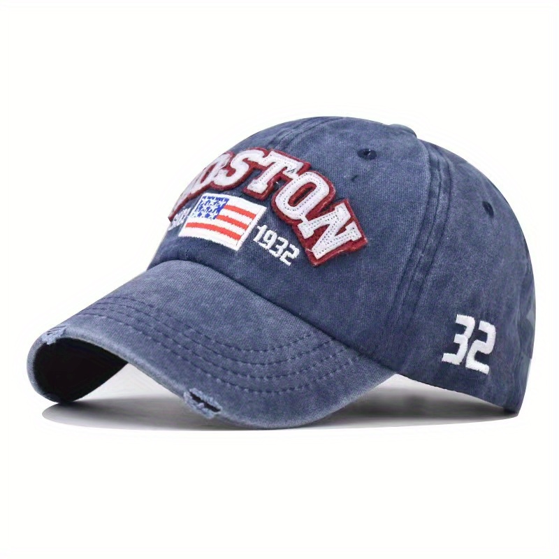 American Flag Letter Embroidered Baseball Mens Vintage Peaked Distressed Washed  Sun Hat, Check Out Today's Deals Now
