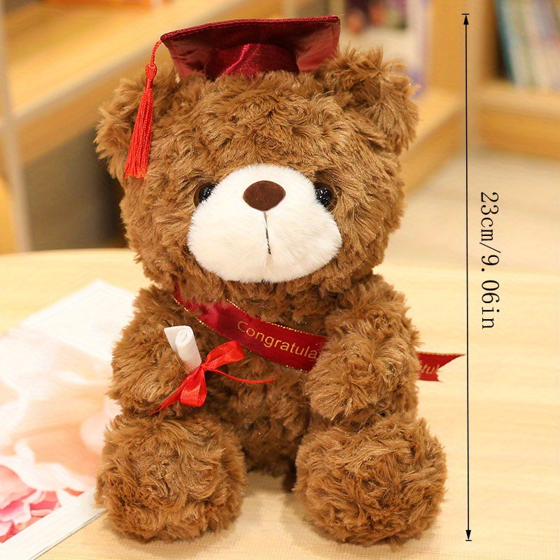 23cm Graduation Bear Plush Toy w/ Hat Kids Adult Gift
