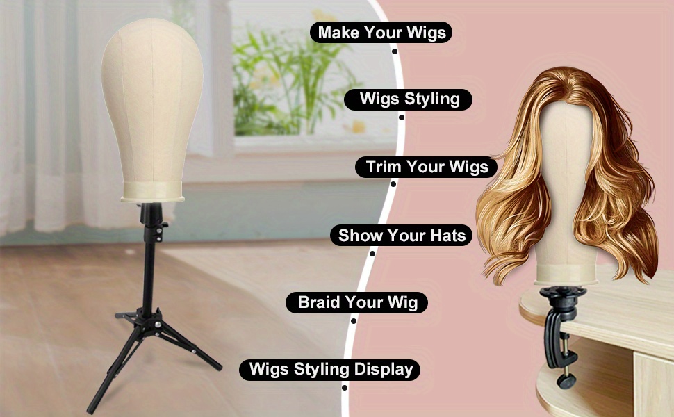 Wig Head wig Stand Tripod With Head canvas Wig Head Stand - Temu Canada
