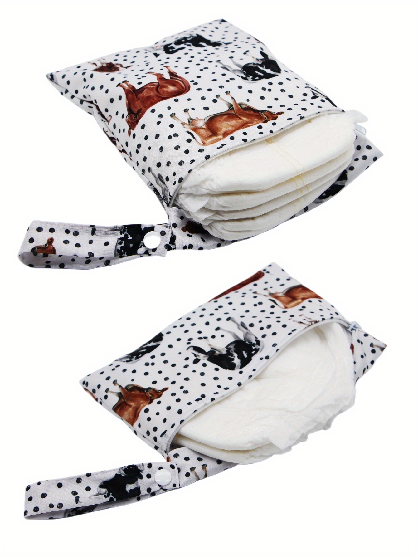 2 pcs cows prints small waterproof wet bag set details 3