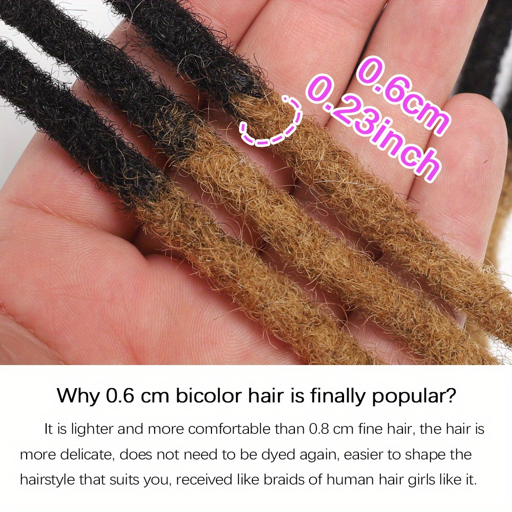 Width Human Hair Dreadlock Extensions Full Head Handmade Permanent Loc Extensions Bundles Temu