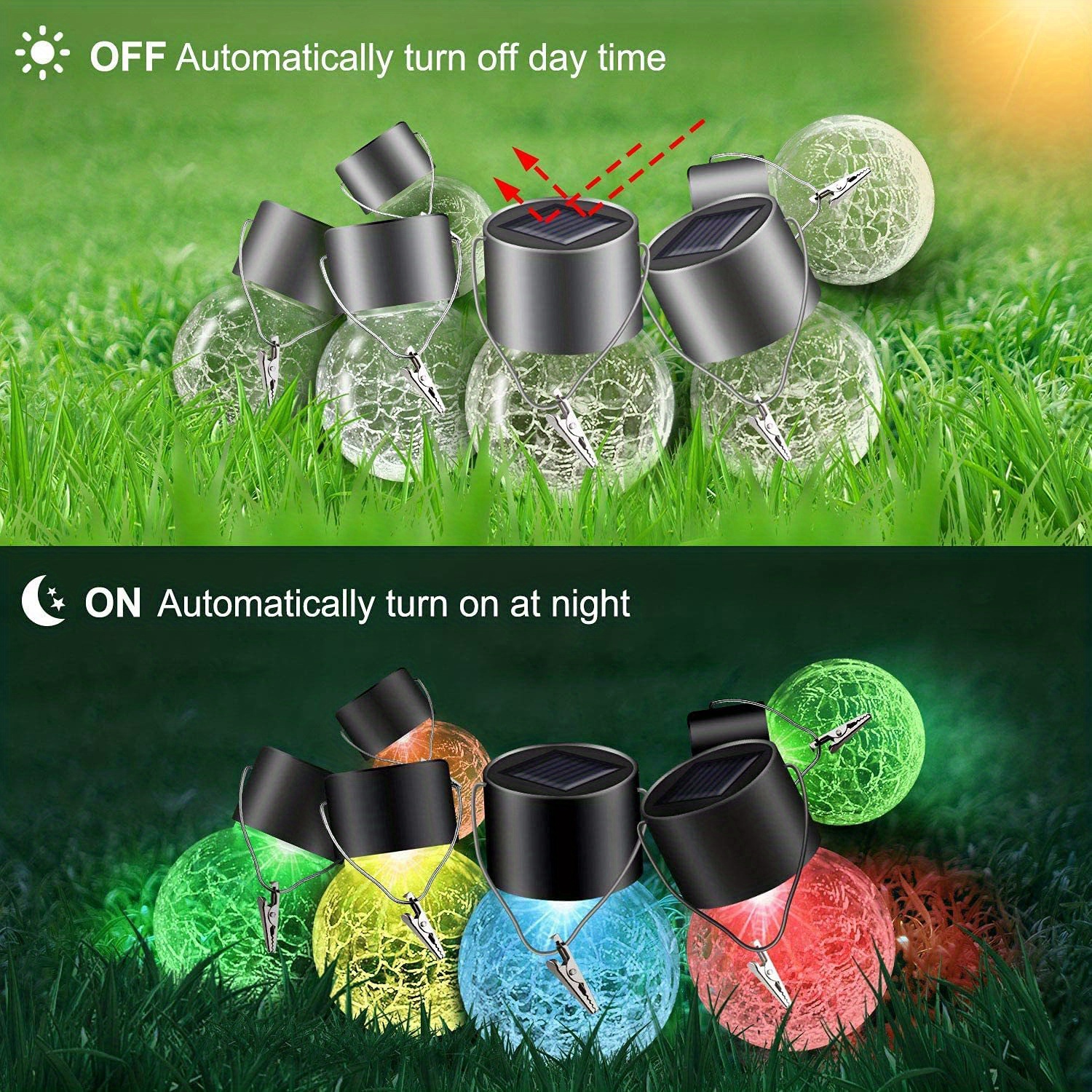 brighten your garden with 12 packs of decorative hanging solar lights waterproof multicolor warmwhite options details 2