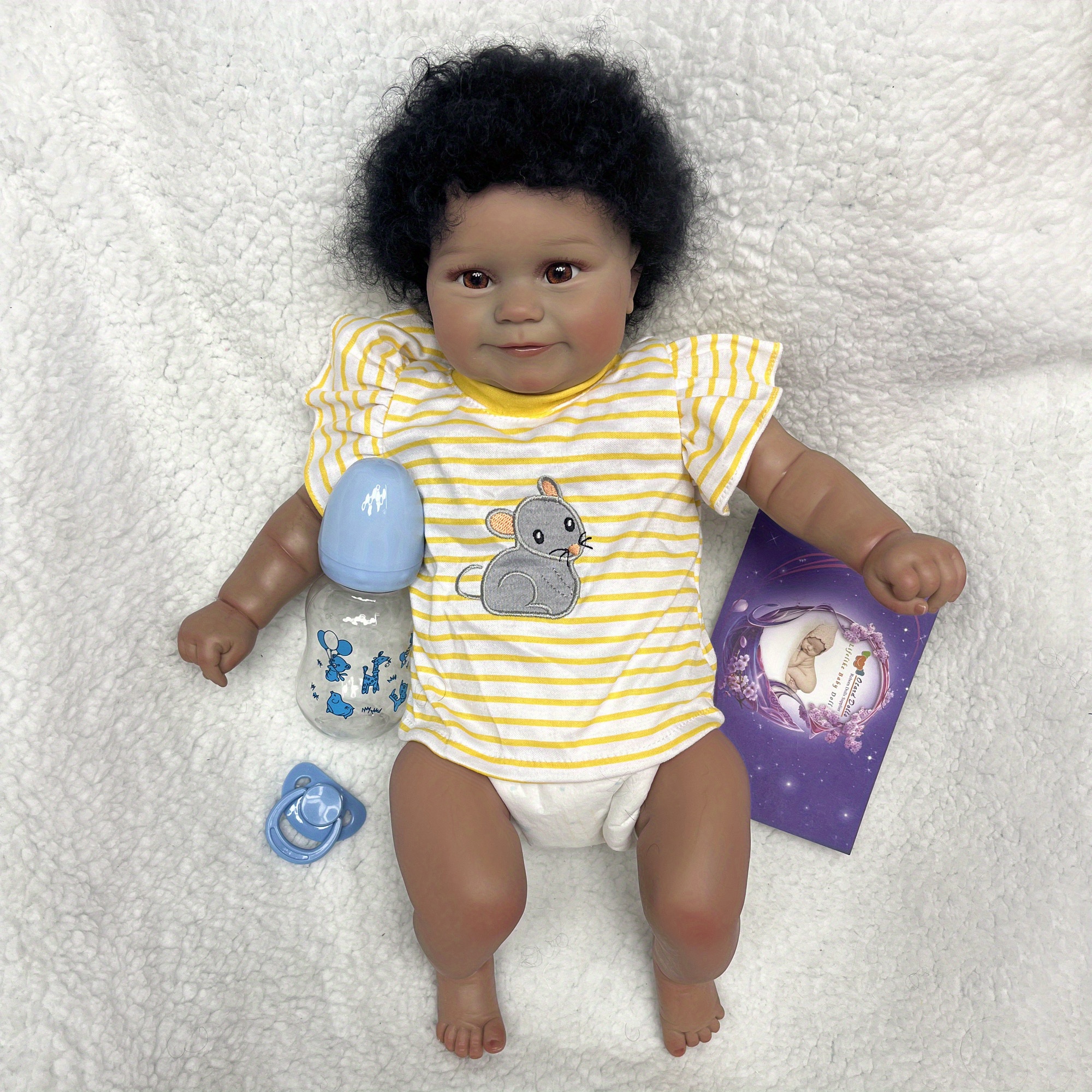 Reborn Newborn Baby Dolls Look Real Silicone Lifelike Black Pearl